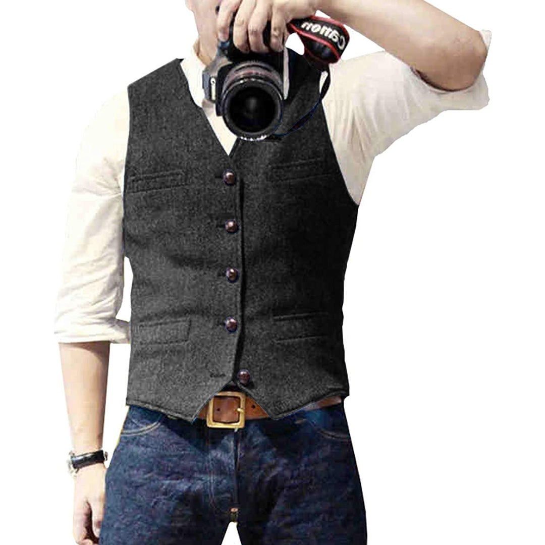 Oliver - Spijker denim gilet voor heren