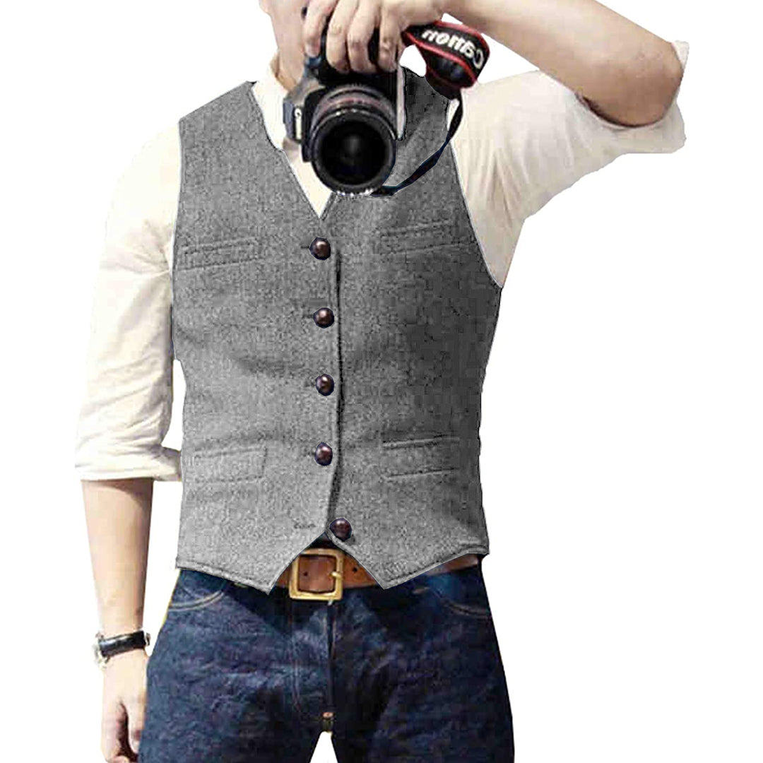 Oliver - Spijker denim gilet voor heren